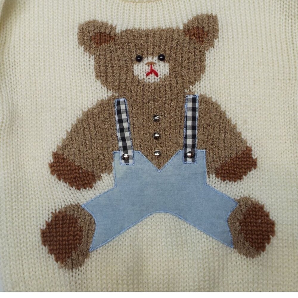 Vintage Far & Near Teddy Bear Sweater Size Large Made in Korea - Picture 3 of 10